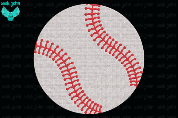 Baseball Bend Embroidery Design
