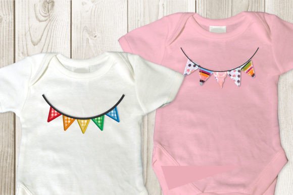 Bunting Flag Regular and Raggy Applique