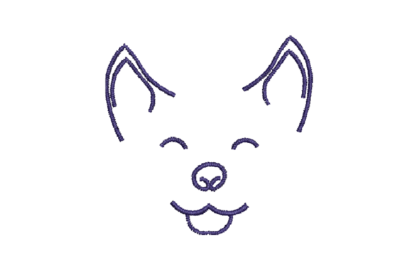 Dog Face Line Art