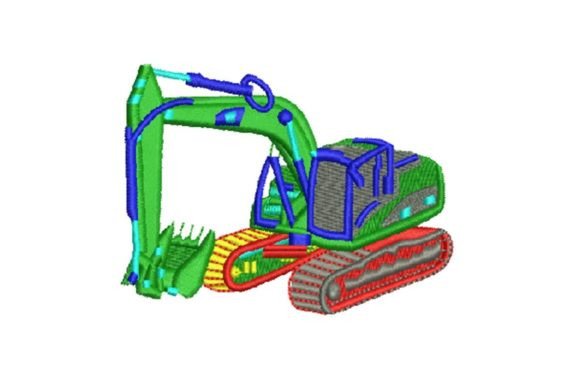 Excavator Machine Embroidery Design