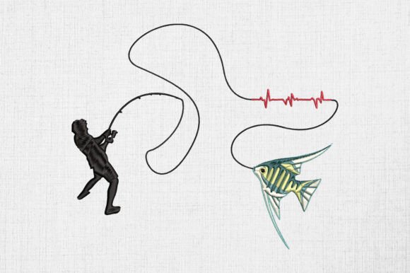 Heartbeat for Fish Fishing Lovers