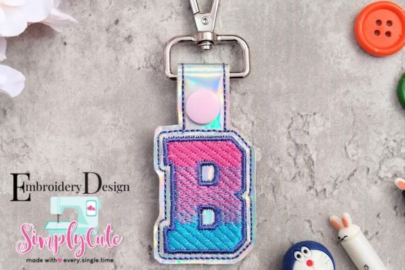 In the Hoop Key Chain Monogram Font B