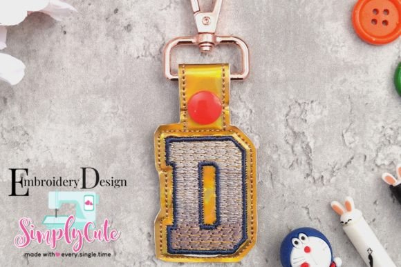 In the Hoop Key Chain Monogram Font D