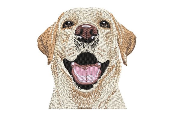Smiling Yellow Lab Embroidery Design